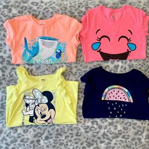 Girls Size 7 and 8 Short Sleeve T Shirt Bundle Lot Justice Disney Jumping Bean